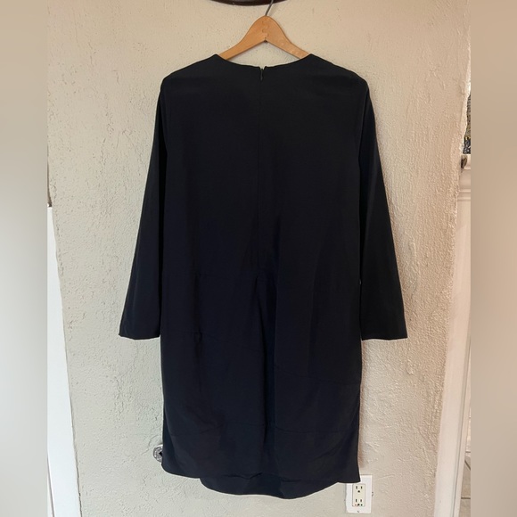 COS Navy Asymmetrical Tiered Panel Dress - Picture 8 of 16
